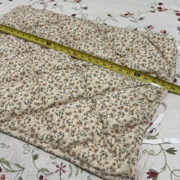 Pottery Barn Brown Green Floral  Print  Corduroy European Shams - Set of 2 28x20 - Picture 9 of 11